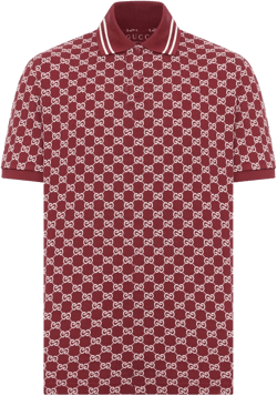 gg-pattern ribbed polo shirt