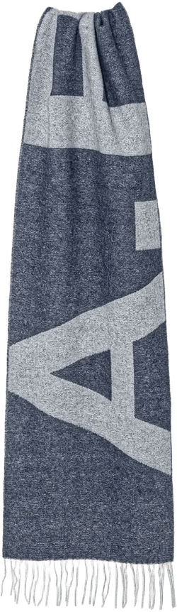 logo-jacquard wool scarf
