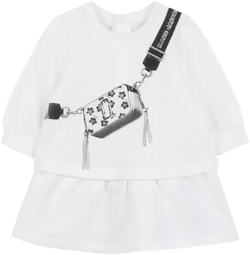 graphic-print layered dress