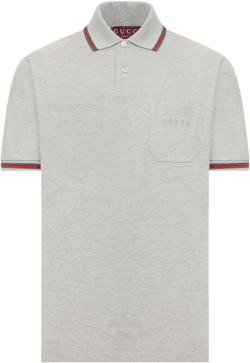 embroidered-pocket cotton polo shirt