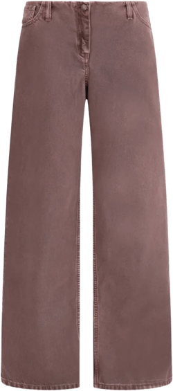 wide-leg denim trousers