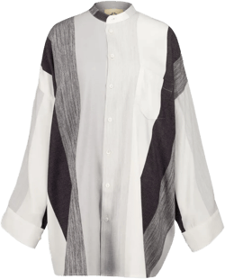 stripe panelled shirt