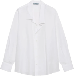 poplin button-fastening shirt