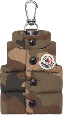 Moncler Men's Brown Camouflage Puffer Vest Keychain