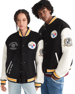 Aéropostale Men's Black Pittsburgh Steelers Bomber Jacket