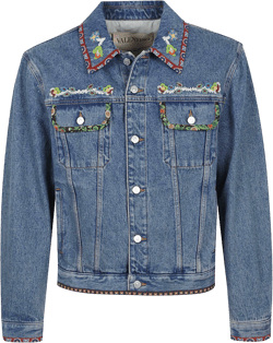 Valentino Men's Blue Denim Jackets Embroideries