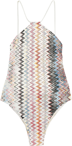 Missoni Women's White Zigzag One-Piece Swimsuit Beachwear