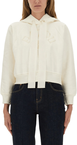 Patou Women's White Logo Hoodie