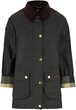 Barbour Women's Black Bottle Cotton Beadnell Wax Jacket