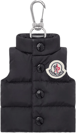 Moncler Men's Blue Quilted Vest Keyring