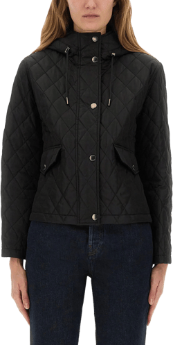 Burberry Women's Black Quilted Nylon Cropped Jacket
