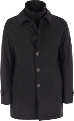 Herno Men's Black Long Down Jacket With Buttons