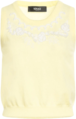 Versace Women's Yellow Sweater Virgin Wool, Cashmere, Glass, Plastic