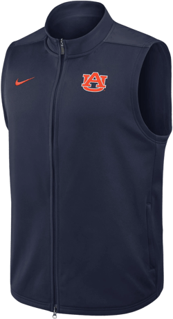 Nike Men's Blue Auburn Victory Therma-Fit College Full-Zip Vest