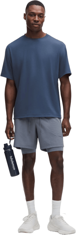 lululemon Men's Blue Easyset Training Short-Sleeve Shirt