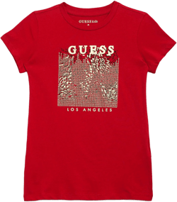 Guess Women's Red Wendi Logo Tee (7-14)