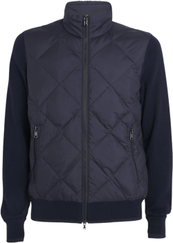 Bogner Men's Blue Wool-Down Zisco Hybrid Jacket