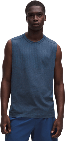 lululemon Men's Blue Metal Vent Tech Sleeveless Shirt