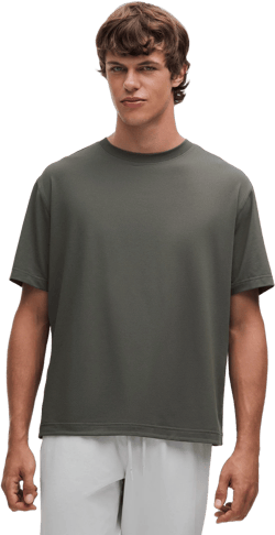 lululemon Men's Gray Easyset Training Short-Sleeve Shirt