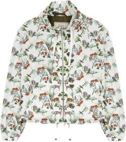 Herno Women's Green Floral Print Bomber Jacket