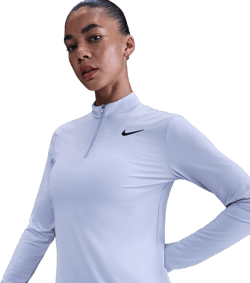 Nike Women's Blue Victory Dri-Fit Uv Protection 1/4-Zip Golf Top