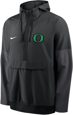 Nike Men's Black Oregon Anorak College 1/2-Zip Hooded Jacket