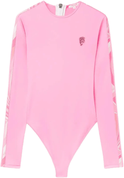 Emilio Pucci Women's Pink Long-Sleeve Paneled Swimsuit