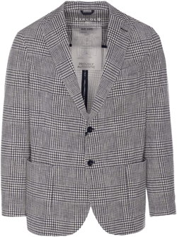 Circolo 1901 Men's Gray Check Pattern Jacket Front Pockets
