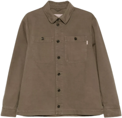 Baracuta Men's Brown Canvas Bomber Jacket With Chest Pockets