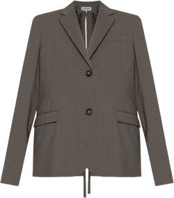 Loewe Women's Gray Wool Single-Breasted Jacket
