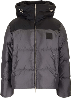 Off-White c/o Virgil Abloh Men's Black Down Jacket With Hood