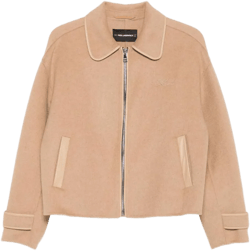 Karl Lagerfeld Women's Natural Zip-Front Jacket