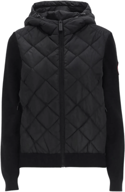 Canada Goose Women's Black Quilted Hooded Short Jackets
