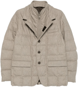 Fay Men's Gray Double-breasted Down Jacket Clothing