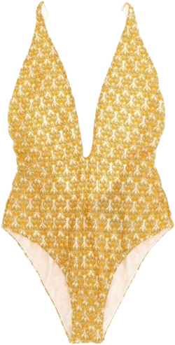 Missoni Women's Metallic Shimmer Plunge Swimsuit Textured Fabric