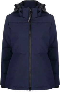 Canada Goose Women's Blue Quilted Hooded Jackets Side Pockets