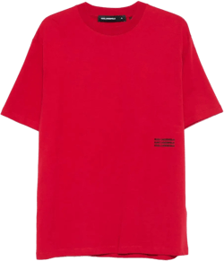 Karl Lagerfeld Men's Red Crew-Neck Logo T-Shirt