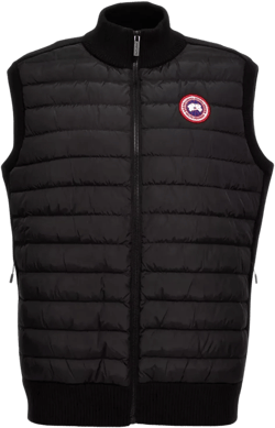 Canada Goose Men's Black Knit Quilted Ribbed Sleeveless Vest