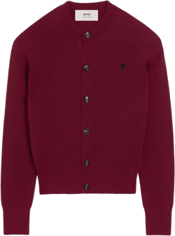 Ami Paris Women's Red Wool Cardigan
