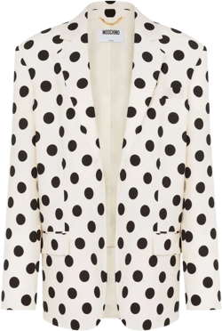 Moschino Women's White Polka-Dot Wool Blazer