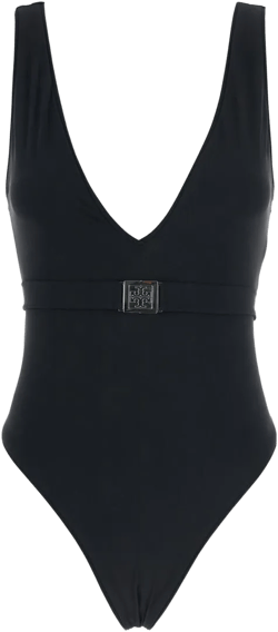 Tory Burch Women's Black Belted Logo Swimsuit