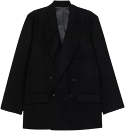 Michael Kors Men's Black Oversized Double Breasted Jacket