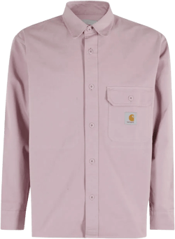 Carhartt Men's Pink Long-Sleeve Pocket Shirt