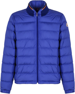 Moncler Men's Blue Brendann Logo-Patch Quilted Jacket