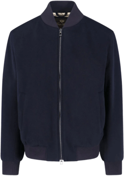 Loro Piana Men's Blue Cashmere Zip Bomber Jacket