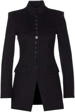 Patrizia Pepe Women's Black Structured High-Collar Tailored Jacket