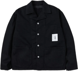 Neighborhood Men's Black Patch-Pocket Cotton Jacket