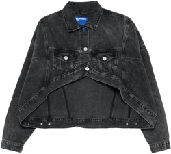 Karl Lagerfeld Women's Black Button-Fastening Denim Jacket