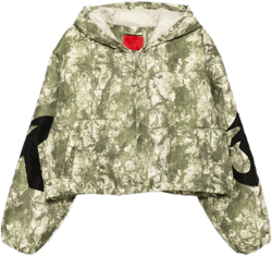Kusikohc Men's Green Graphic-Print Padded Jacket