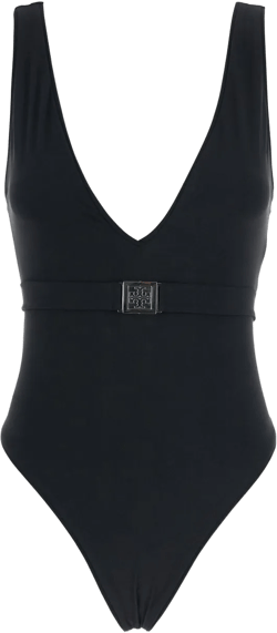 Tory Burch Women's Black Belted Logo Swimsuit